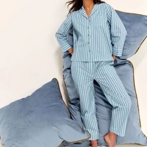 NWT Parterre Cotton Pajamas in Sutton Heart Stripe - Size XXL